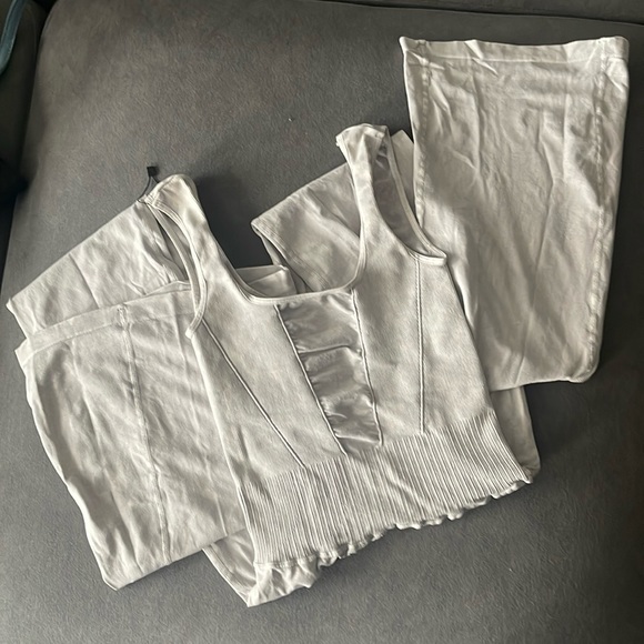 FP Movement by Free People Pants - NWOT FREE PPL XS/S Good Karma Jumpsuit Flare Grey Free People Movement Workout